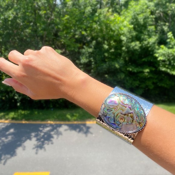 COPY - Abalone Silver Cuff - Picture 2 of 3
